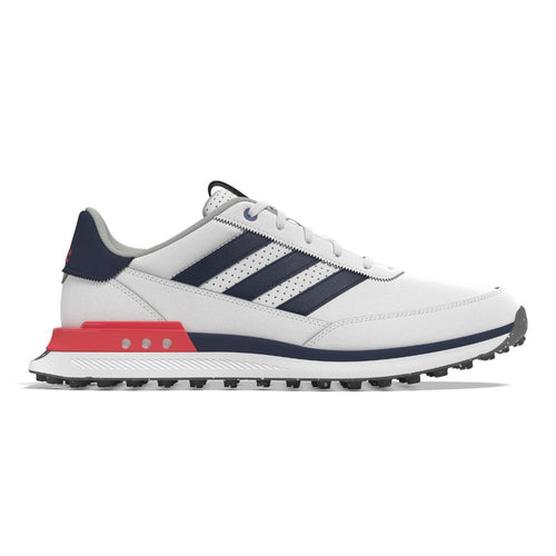 adidas S2G Mens Leather Spikeless Golf Shoes 2025 - IH8523 White / Collegiate Navy / Lucid Red 7