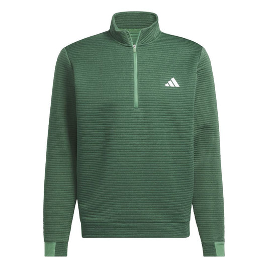 adidas Ultimate365 DWR Textured 1/4 Zip Mens Pullover Golf Top 2024 - IL0560 Collegiate Green / Preloved Green M 