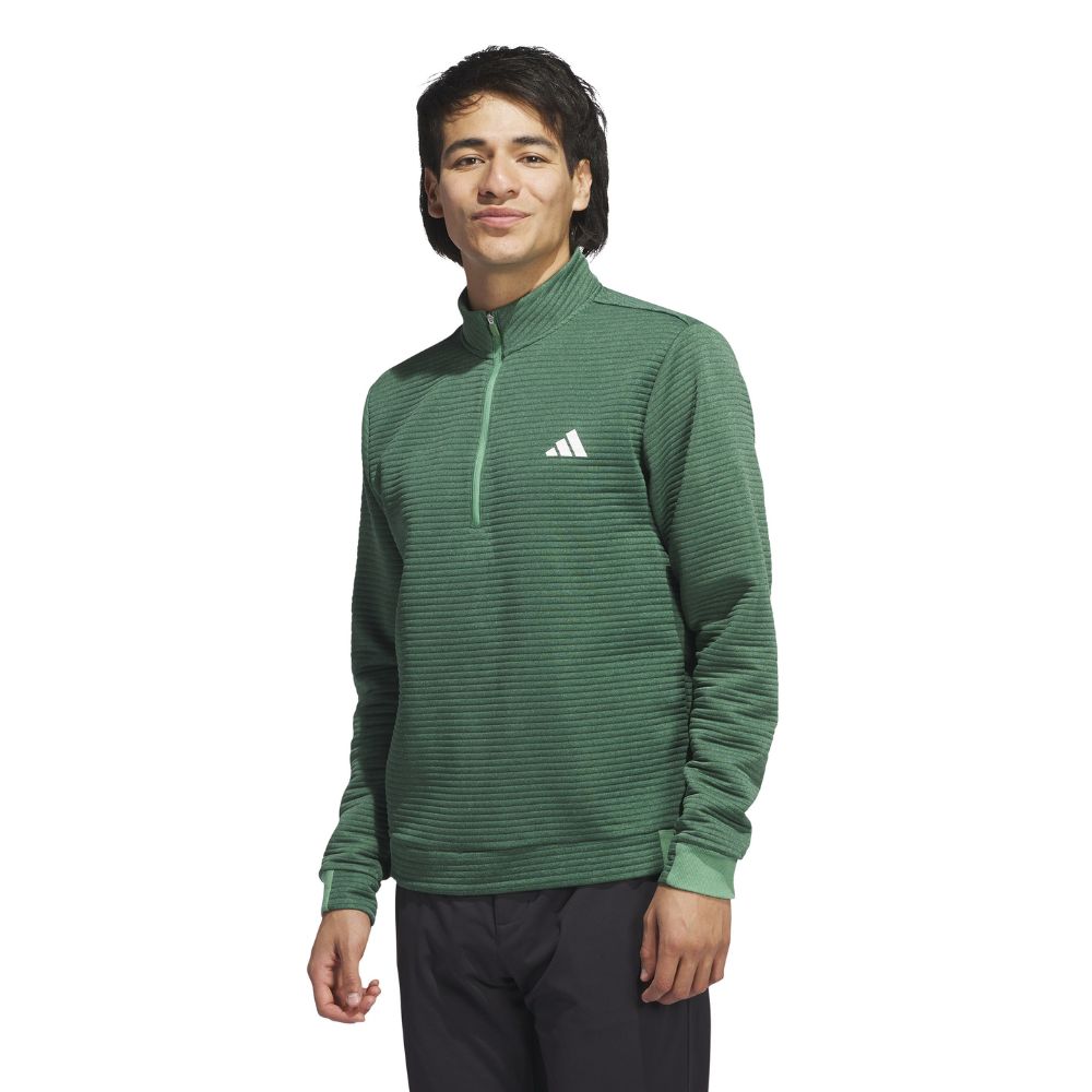 adidas Ultimate365 DWR Textured 1/4 Zip Mens Pullover Golf Top 2024 - IL0560   