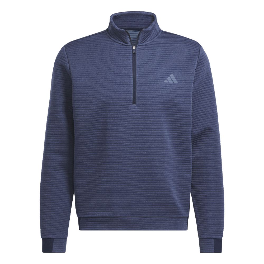 adidas Ultimate365 DWR Textured 1/4 Zip Mens Pullover Golf Top 2024 - IL0562 Collegiate Navy / Preloved Ink M 