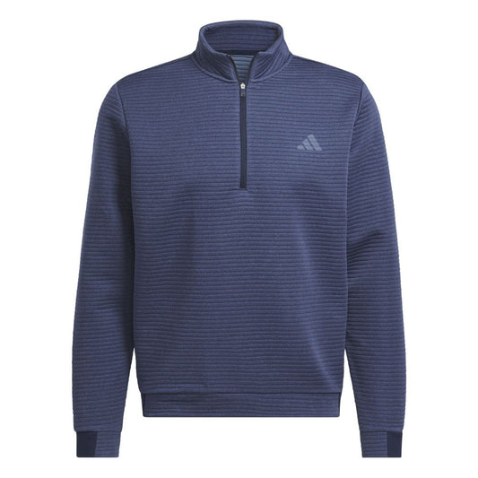 adidas Ultimate365 DWR Textured 1/4 Zip Mens Pullover Golf Top - IL0562 Collegiate Navy / Preloved Ink M