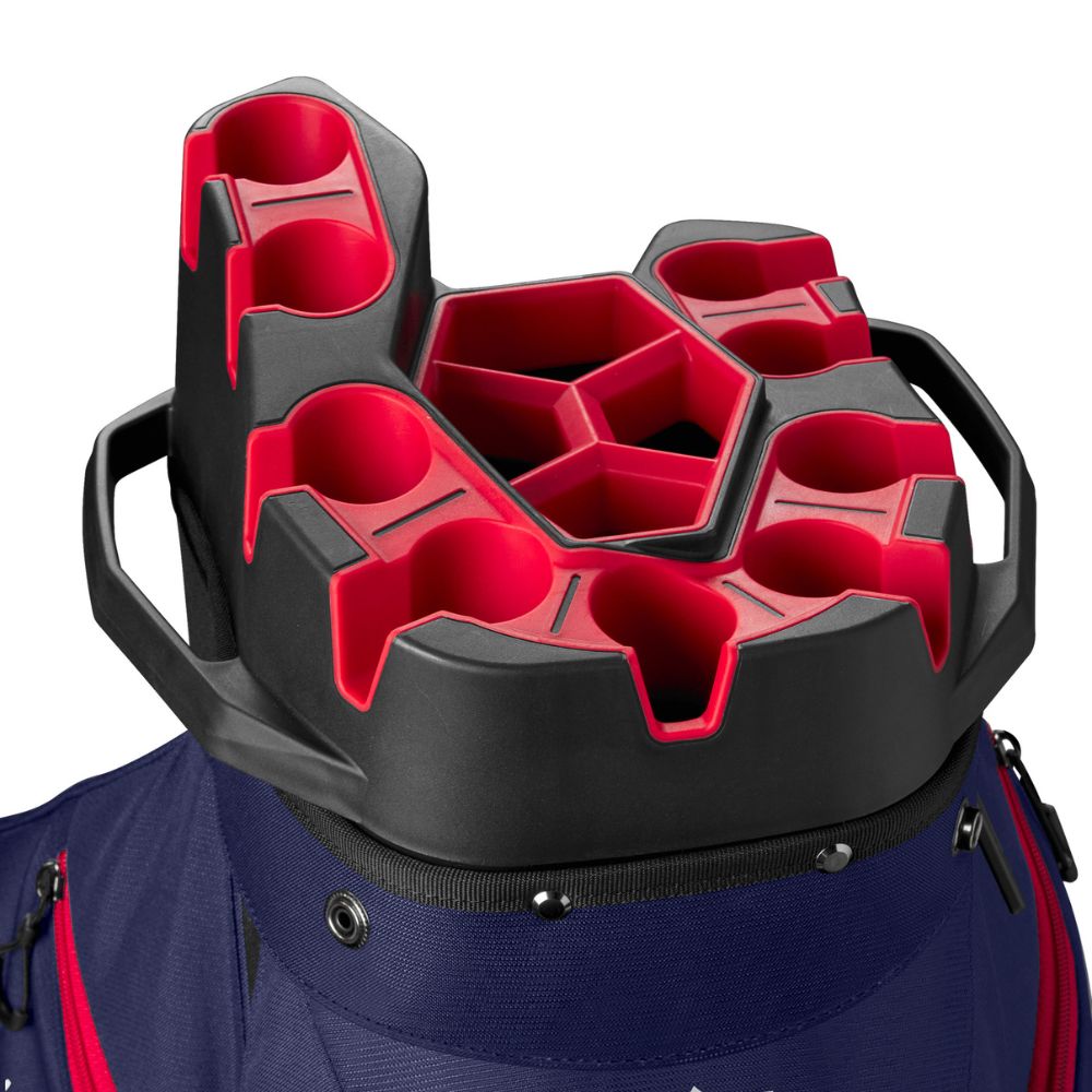 Wilson Golf I-Lock 4 Organiser Cart Bag 2025 - Navy / White / Red