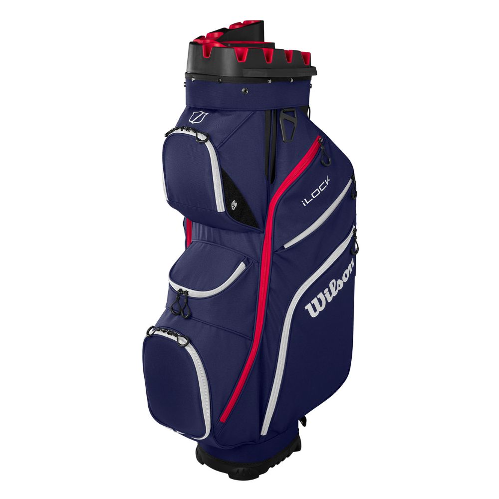 Wilson Golf I-Lock 4 Organiser Cart Bag 2025 - Navy / White / Red Navy / White / Red