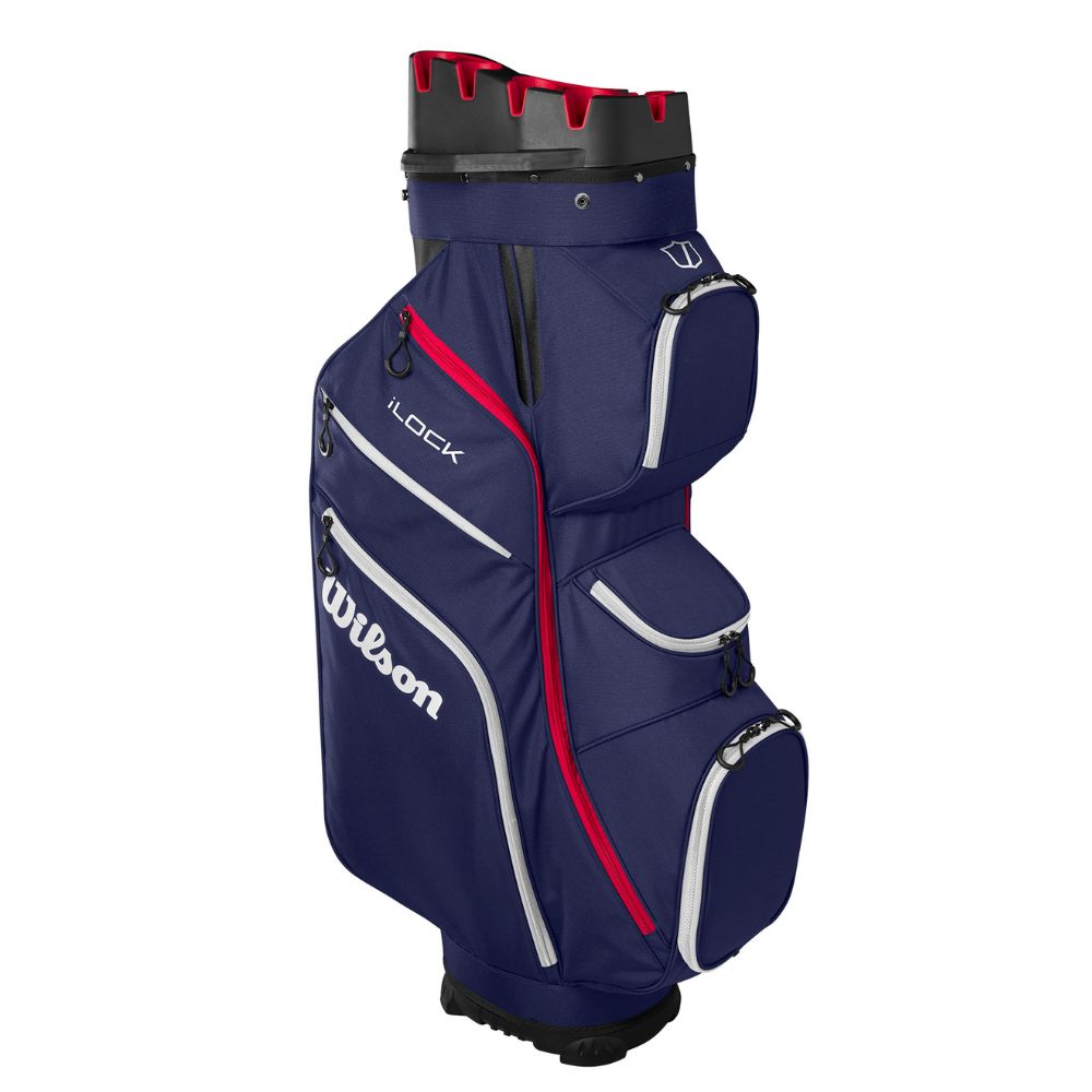 Wilson Golf I-Lock 4 Organiser Cart Bag 2025 - Navy / White / Red