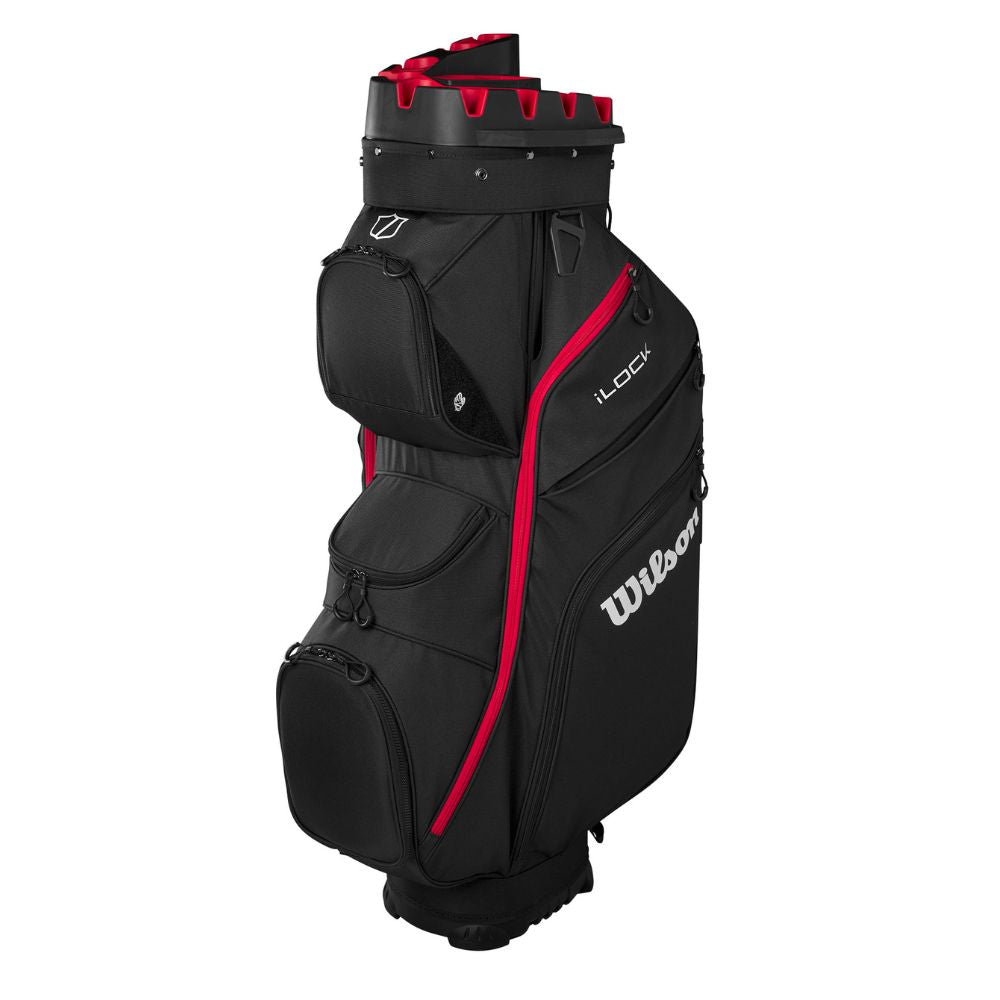 Wilson Golf I-Lock 4 Organiser Cart Bag 2025 - Black / Red / White Black / Red / White