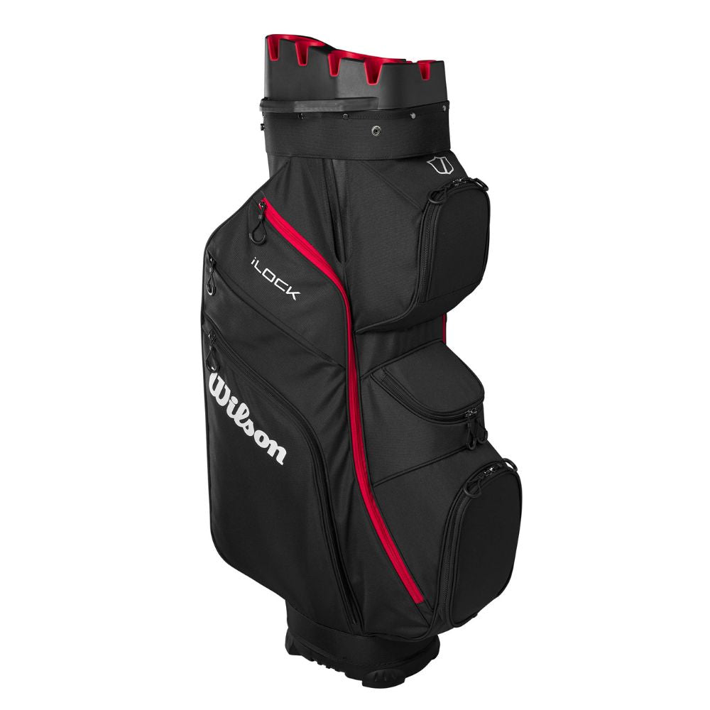 Wilson Golf I-Lock 4 Organiser Cart Bag 2025 - Black / Red / White