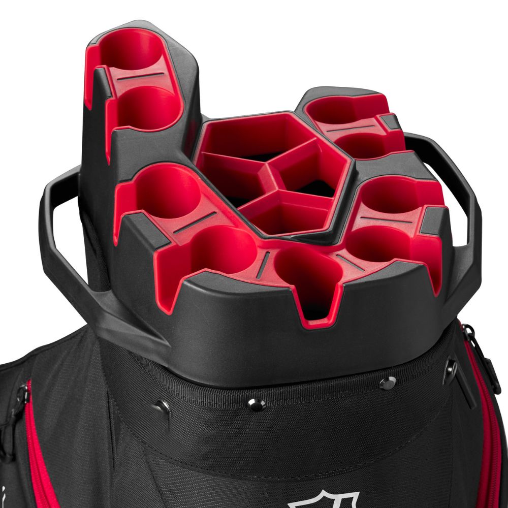 Wilson Golf I-Lock 4 Organiser Cart Bag 2025 - Black / Red / White