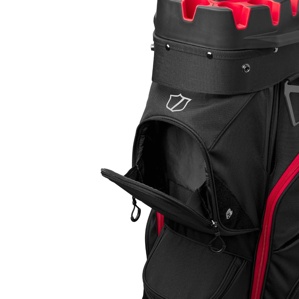 Wilson Golf I-Lock 4 Organiser Cart Bag 2025 - Black / Red / White