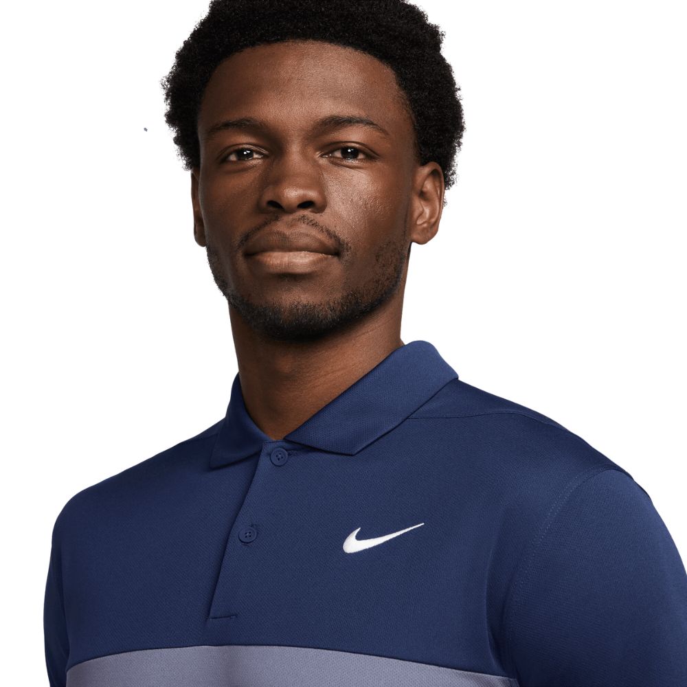 Nike Golf Dri-Fit Victory + Blocked Golf Polo Shirt 2024 - FQ1114 410   