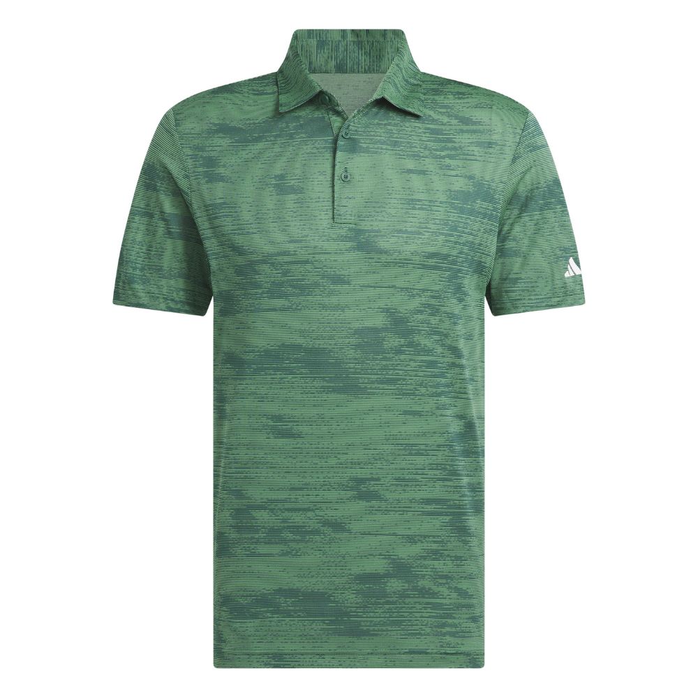 adidas Ultimate365 Textured Stripe Golf Polo Shirt - IT0156 Preloved Green / Collegiate Green M