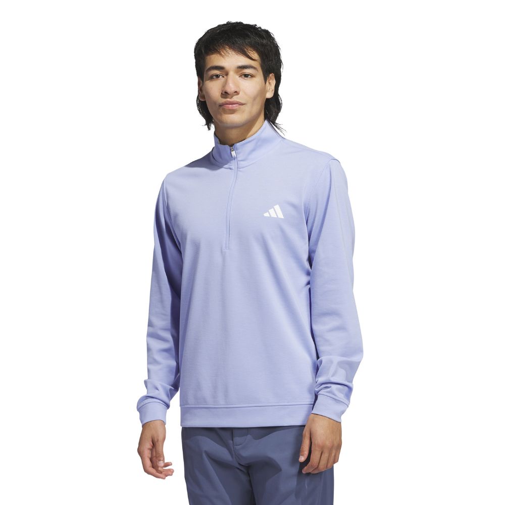 adidas Elevated Mens 1/4 Zip Golf Pullover Top - IW0500 Blue Spark M