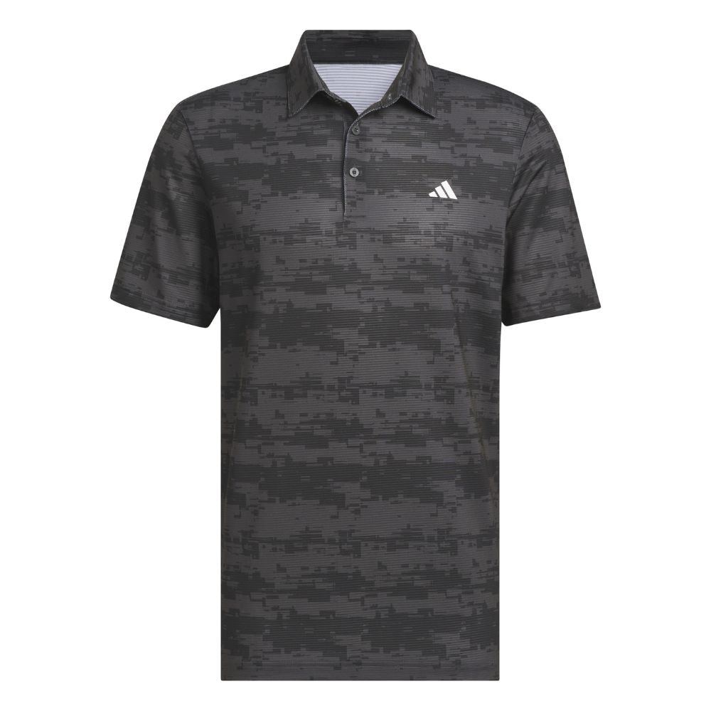 adidas Ultimate365 HEAT.RDY Stripe Golf Polo Shirt - IW0518 Carbon / Black M