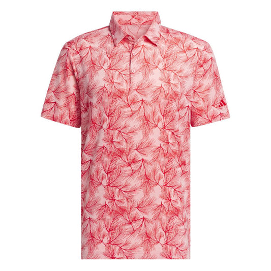 adidas Ultimate365 Mesh Print Golf Polo Shirt 2024 - IW1408 Semi Pink Spark / Better Scarlet M 