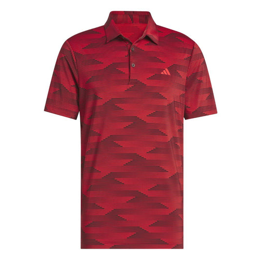 adidas Ultimate Speed Stripe Mens Golf Polo Shirt 2025 - JF4899 Aurora Red / Pure Ruby M