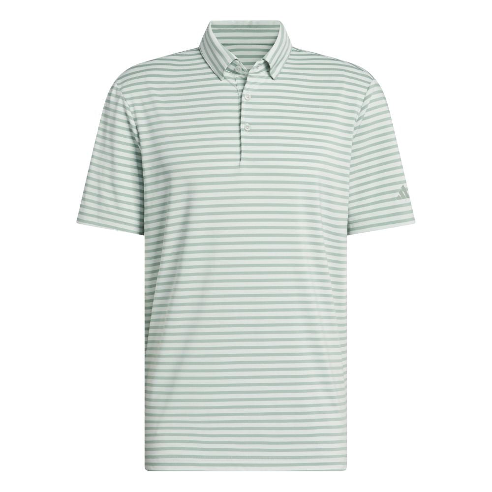 adidas Ultimate365 Stripe Mens Golf Polo Shirt 2025 - JF8999 Silver Green / Wonder Silver M