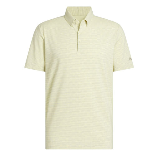 adidas Go-To Stripe Mens Golf Polo Shirt 2025 - JF9025 Powder Yellow Melange / Wonder Silver M