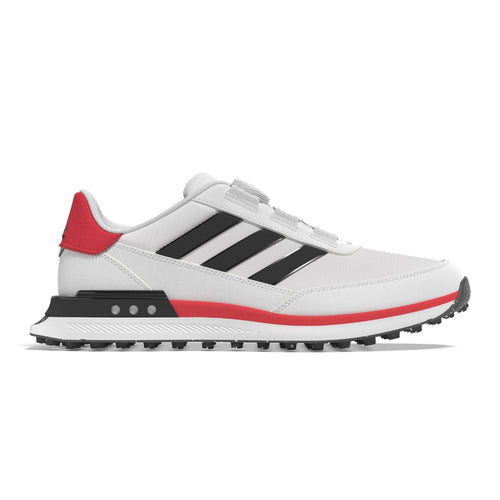 adidas S2G BOA Leather Mens Spikeless Golf Shoes 2025 - JI4033 White / Core Black / Lucid Red 7