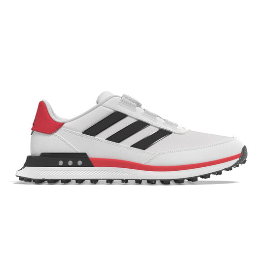 adidas S2G BOA Mens Spikeless Golf Shoes 2025 - JI4033 White / Core Black / Lucid Red 7