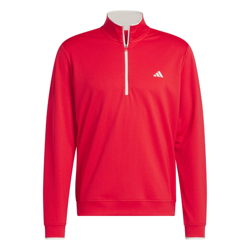 adidas Core Lightweight 1/2 Zip Mens Golf Pullover Top 2025 - JJ1712 Pure Ruby JJ1712 M