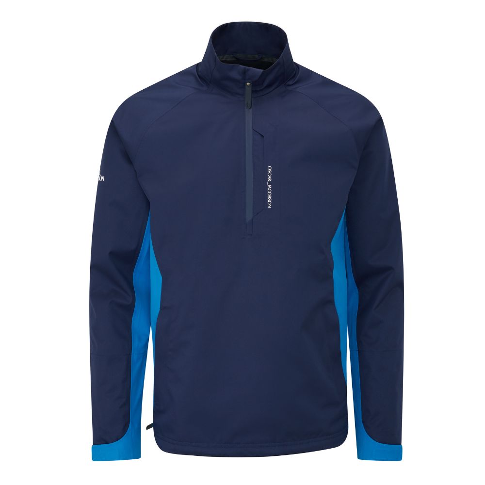 Oscar Jacobson Pinewood 1/4 Zip Mens Waterproof Golf Jacket 2025 - Navy/Cobalt Navy / Cobalt M