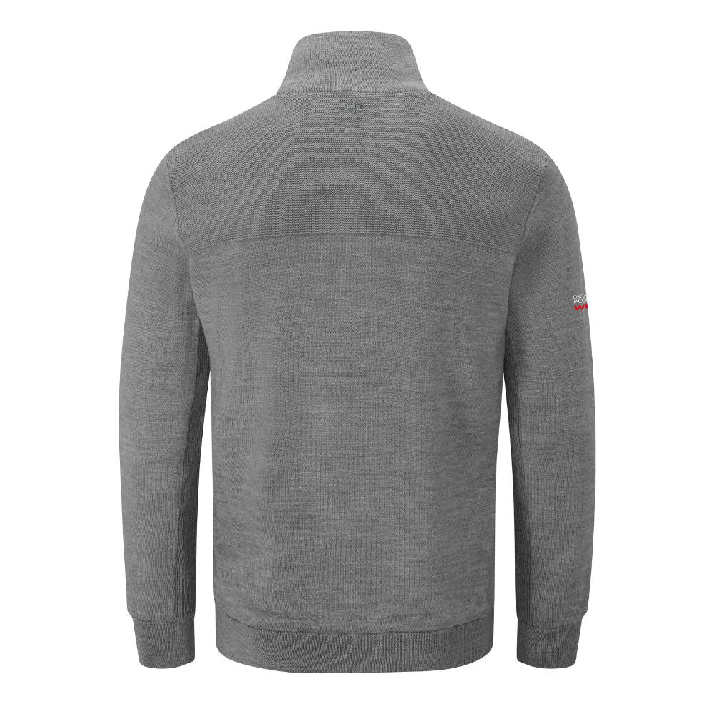 Oscar Jacobson Rumsey 1/4 Zip Mens Merino Lined Pullover Golf Top - Pewter