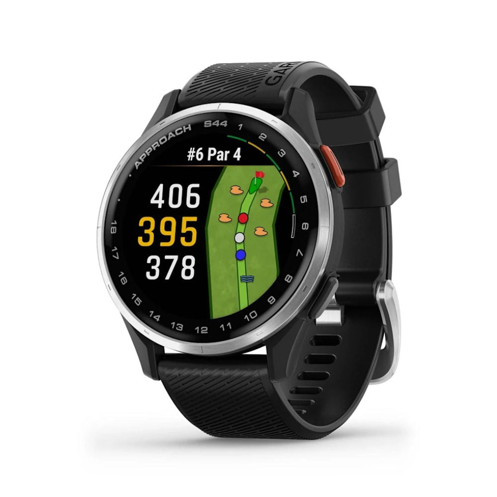 Garmin Approach S44 Golf GPS Watch - Silver Aluminium Bezel / Black