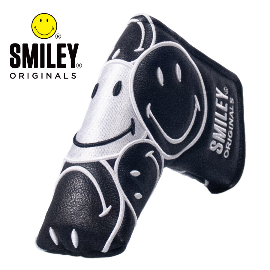 Smiley Original Stacked Blade Putter Headcover - Black/White Black/White