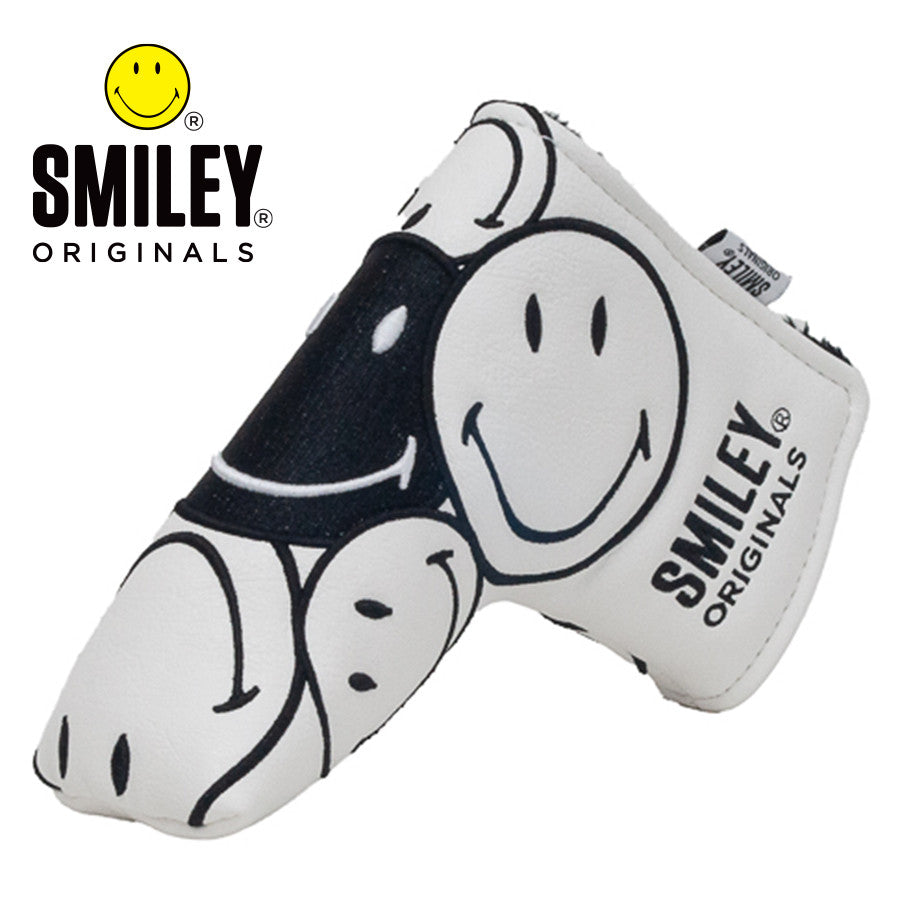 Smiley Original Stacked Blade Putter Headcover - White/Black White/Black