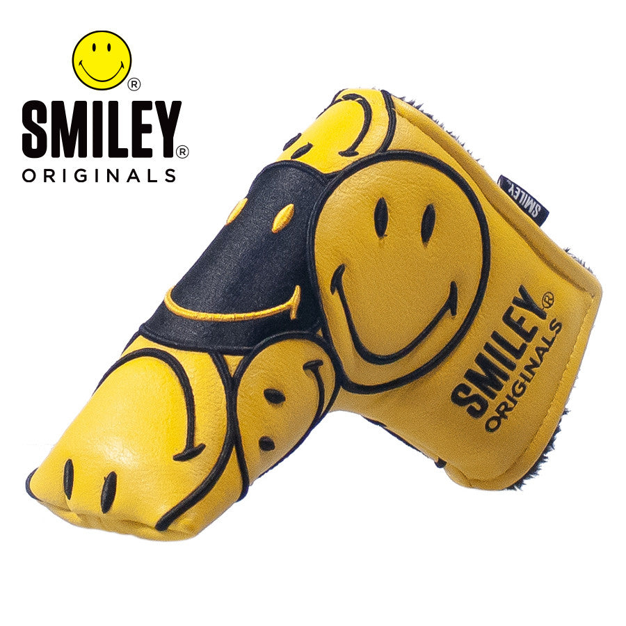 Smiley Original Stacked Blade Putter Headcover - Yellow/Black Yellow/Black