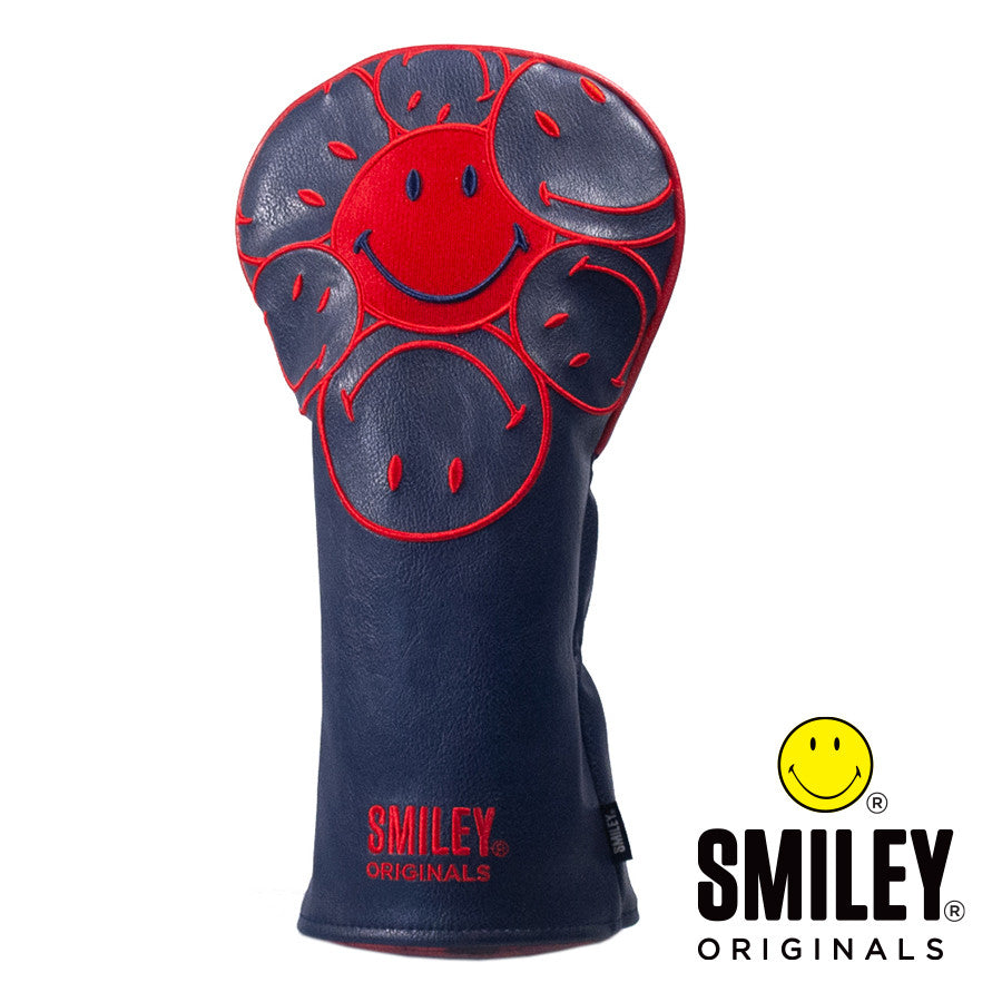 Smiley Original Stacked Driver Headcover - Navy/Red Navy/Red