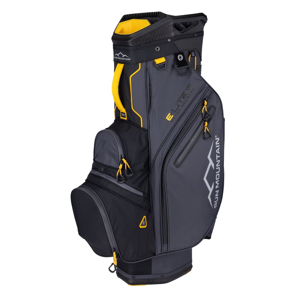 Sun Mountain E-LITE 14-Way Cart Bag 2025 - Black / Steel / Gold Black / Steel / Gold