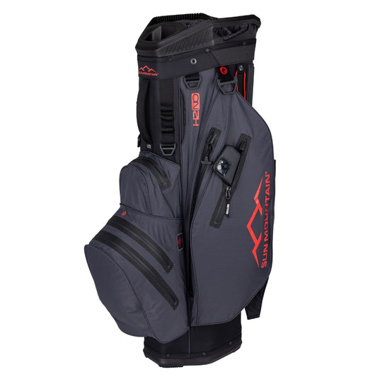 Sun Mountain H2NO Lite 14-Way Cart Bag 2025 - Black / Steel / Red Black / Steel / Red