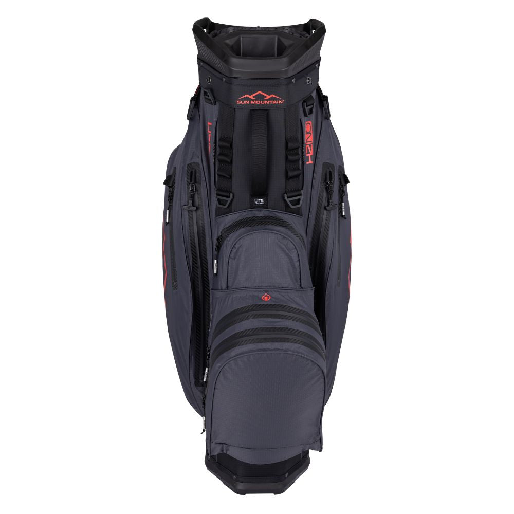 Sun Mountain H2NO Lite 14-Way Cart Bag 2025 - Black / Steel / Red