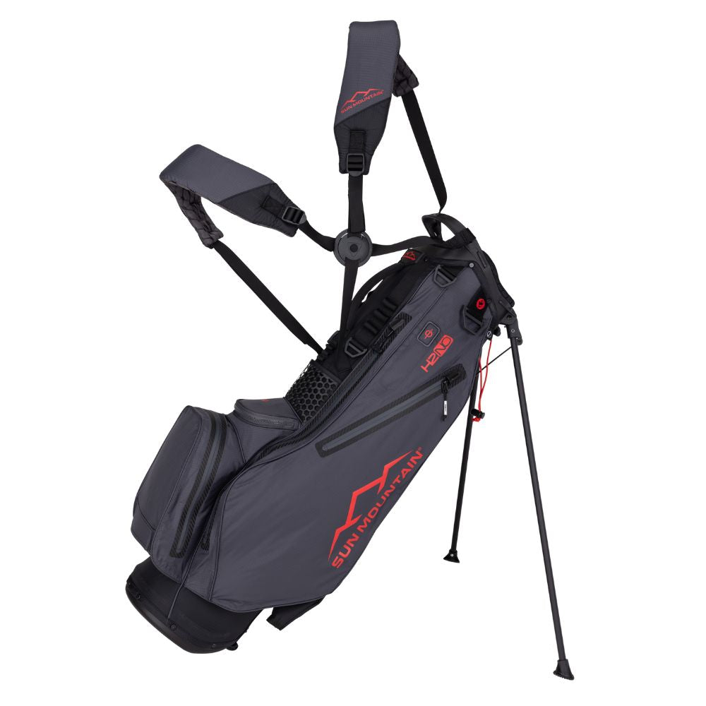 Sun Mountain H2NO LiteSpeed 4-Way Stand Bag 2025 - Black / Steel / Red Black / Steel / Red