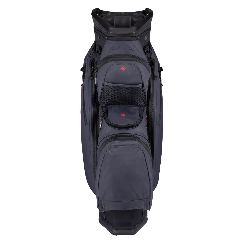 Sun Mountain H2NO Staff 14-Way Cart Bag 2025 - Black / Steel / Red