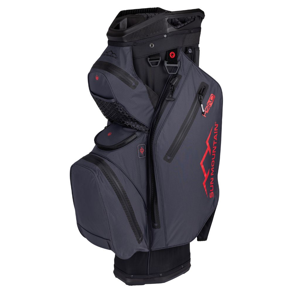 Sun Mountain H2NO Staff 14-Way Cart Bag 2025 - Black / Steel / Red Black / Steel / Red