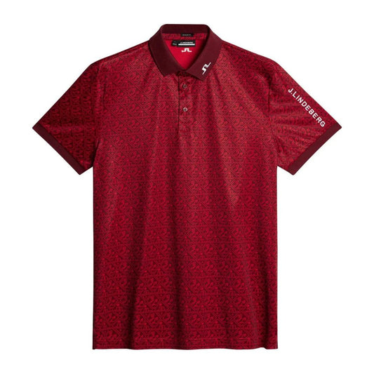 J.Lindeberg Tour Tech Print Regular Fit Golf Polo Shirt 2024 - GMJT10688 - House of JL Red House of JL Red M G142 M 