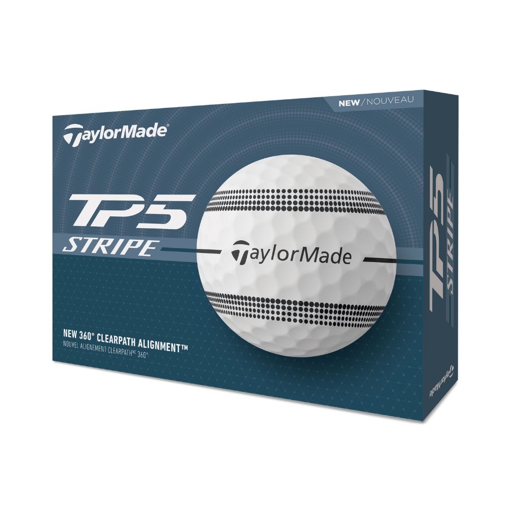 TaylorMade TP5 Stripe Golf Balls - White White  