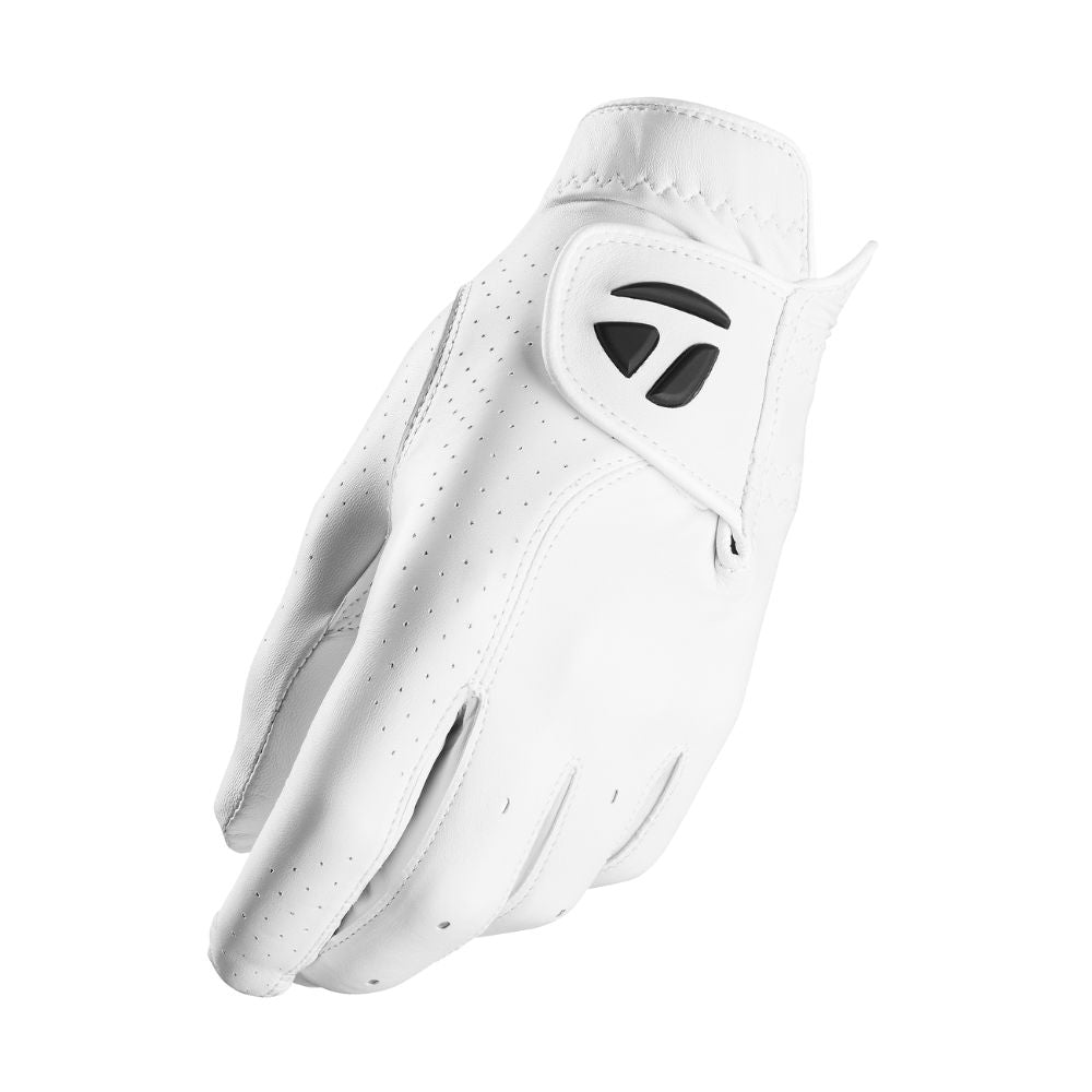 TaylorMade TP Leather Glove 2025 - White White S Left Hand (Right Handed Golfer)