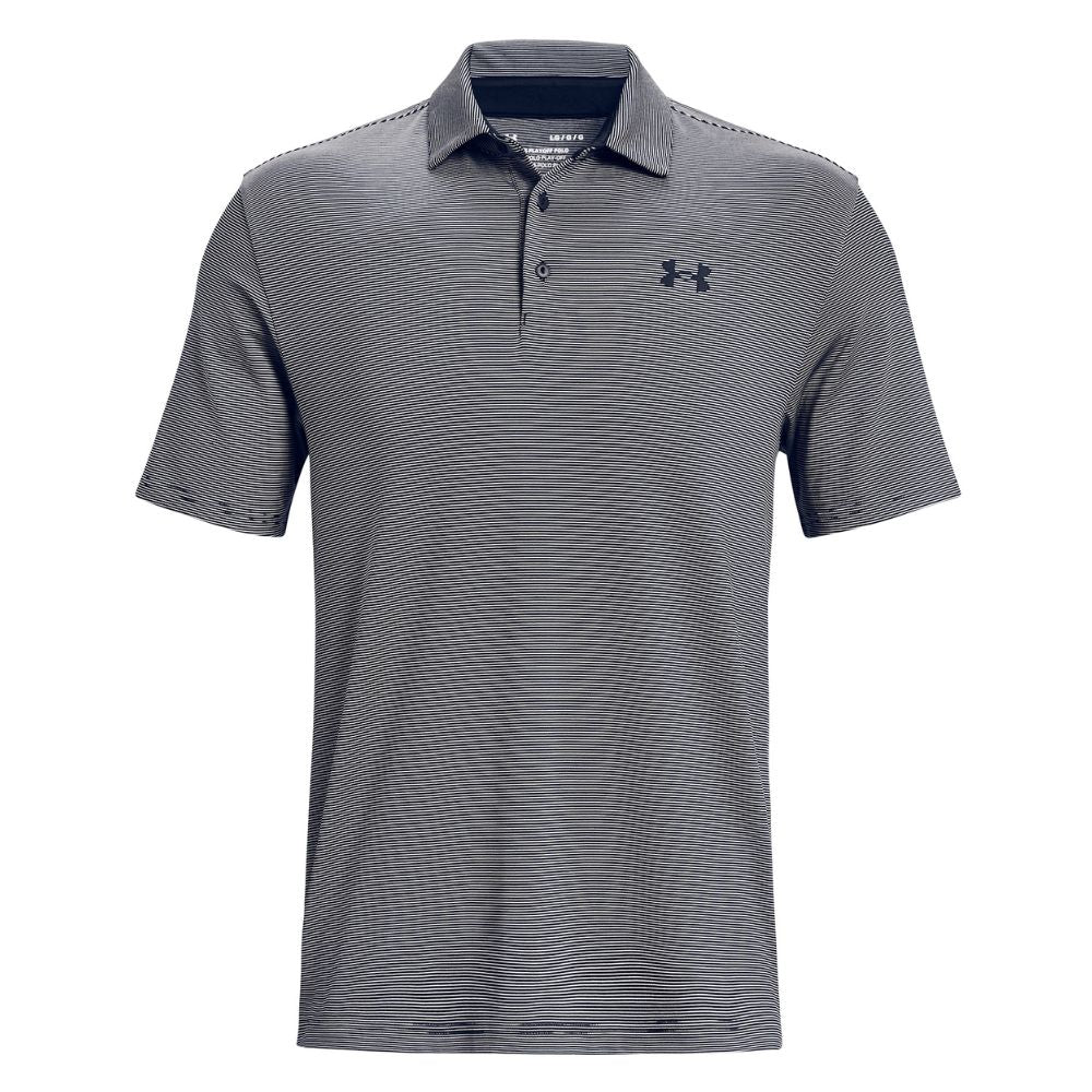 Under Armour Playoff 3.0 Stripe Golf Polo Shirt 2025 - 1378676-410 Midnight Navy / White / Midnight Navy 410 M