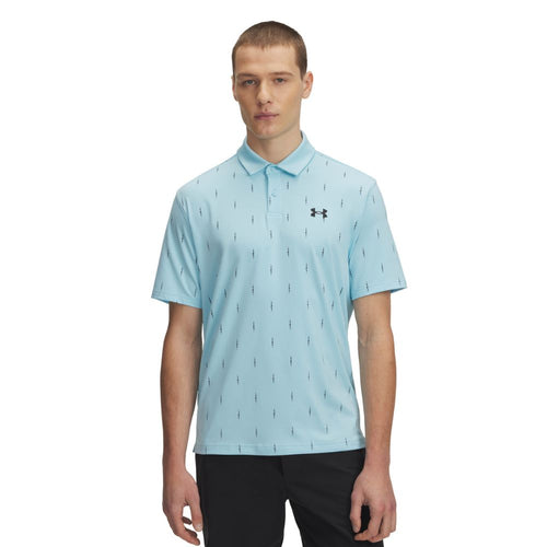 Under Armour Tee To Green Printed Mens Golf Polo Shirt 2025 - 1383715-494 Stream / Black 494 M