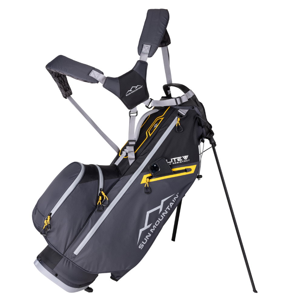 Sun Mountain VLO E-LITE 14-Way Stand Bag 2025 - Black / Steel / Gold Black / Steel / Gold