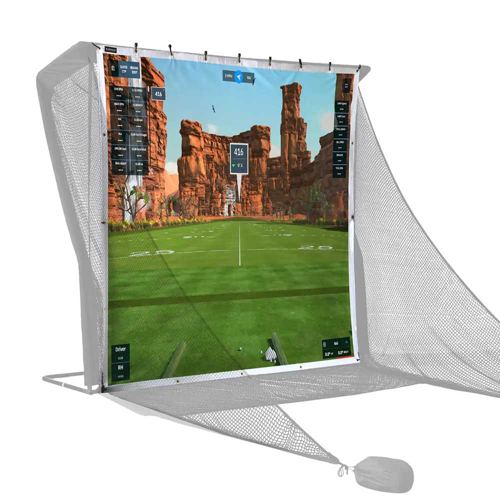 SimSpace Deluxe Home Golf Driving Net Impact Screen 2.4 x 2.5 MTR + 20 Bungee Cords